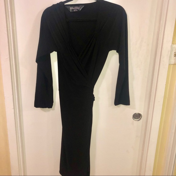Norma Kamali Black wrap dress Size 2xl - Picture 2 of 6